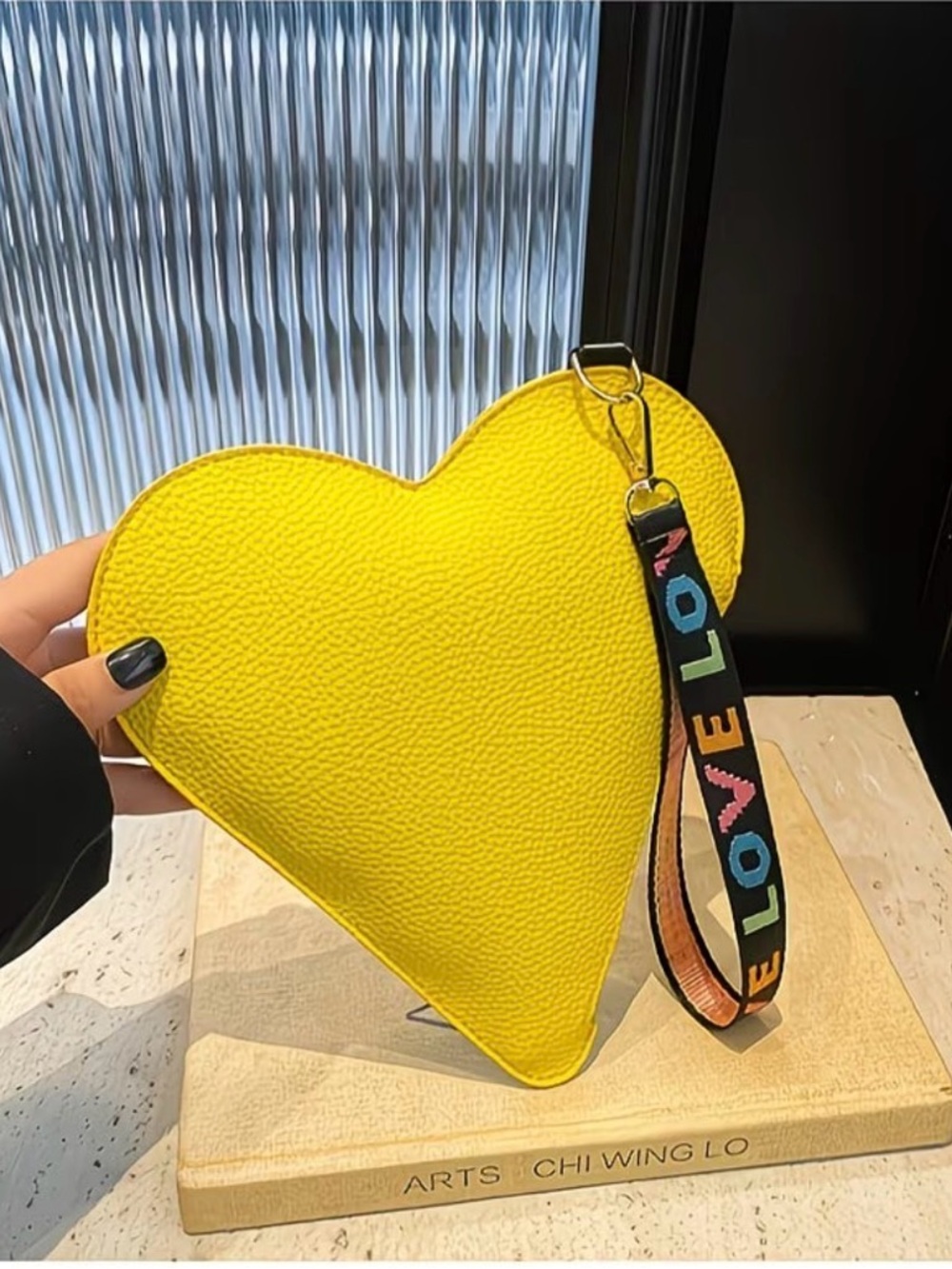 Heart shaped wristlet bag